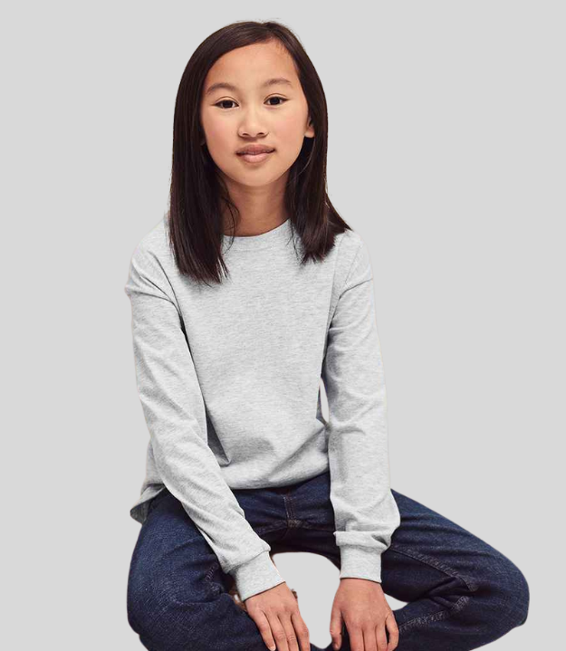 Fruit of the Loom Kids Long Sleeve Value T-Shirt | Multicolor | For 3 - 15 Years Kids - Prime Apparel