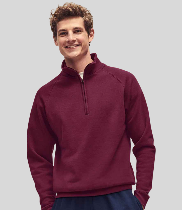 Fruit of the Loom Classic Zip Neck Sweatshirt | Multicolor | S - 3XL - Prime Apparel