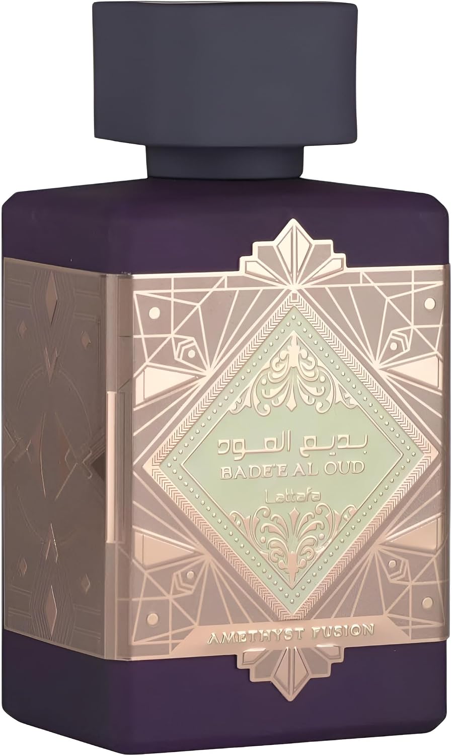 Lattafa Badee Al Oud Amethyst Fusion Eau de Parfum 100ml Unisex - Long Lasting Oriental Woody Perfume with Amaretto, Mandarin, Rum, Caramel, Patchouli, Vanilla & Sandalwood